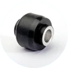 Pièce noire moulée avec bague métallique